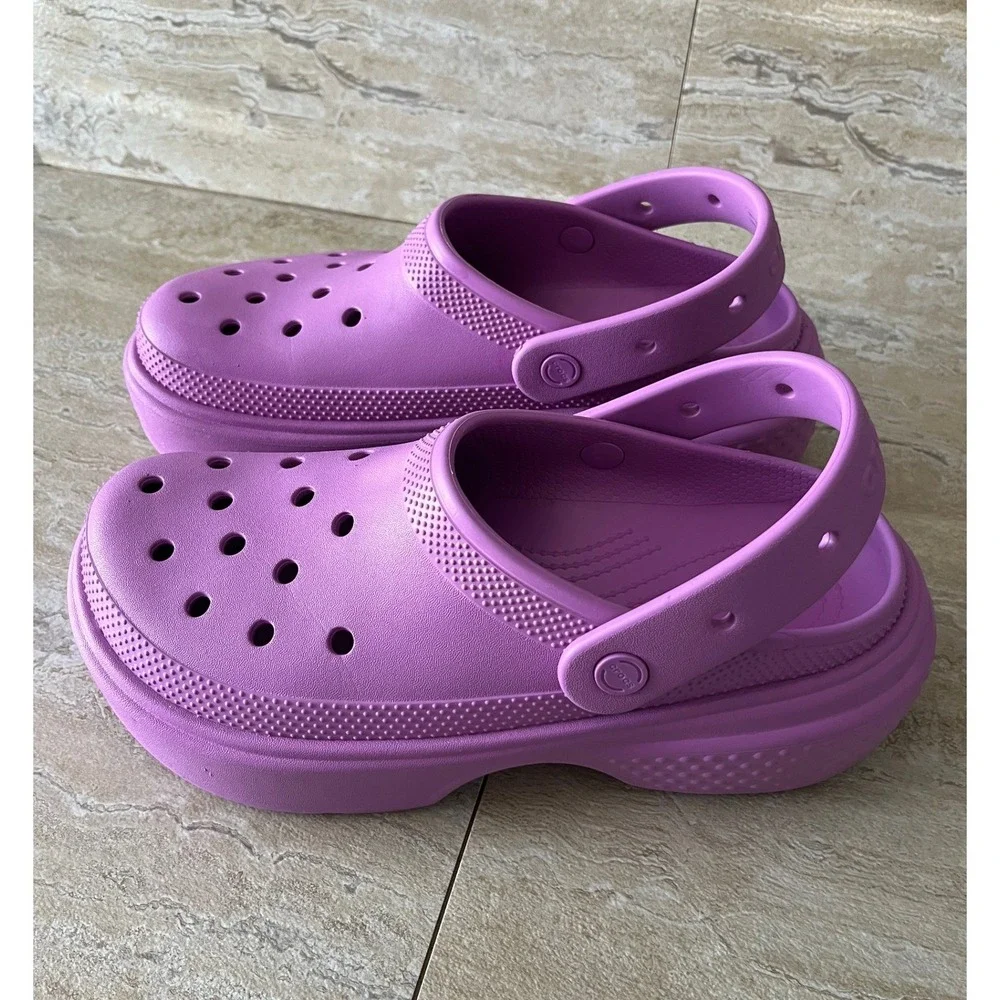 Crocs Classic Crush Clog Men 9 Women 11 Purple Platform Comfort Shoes Excellent